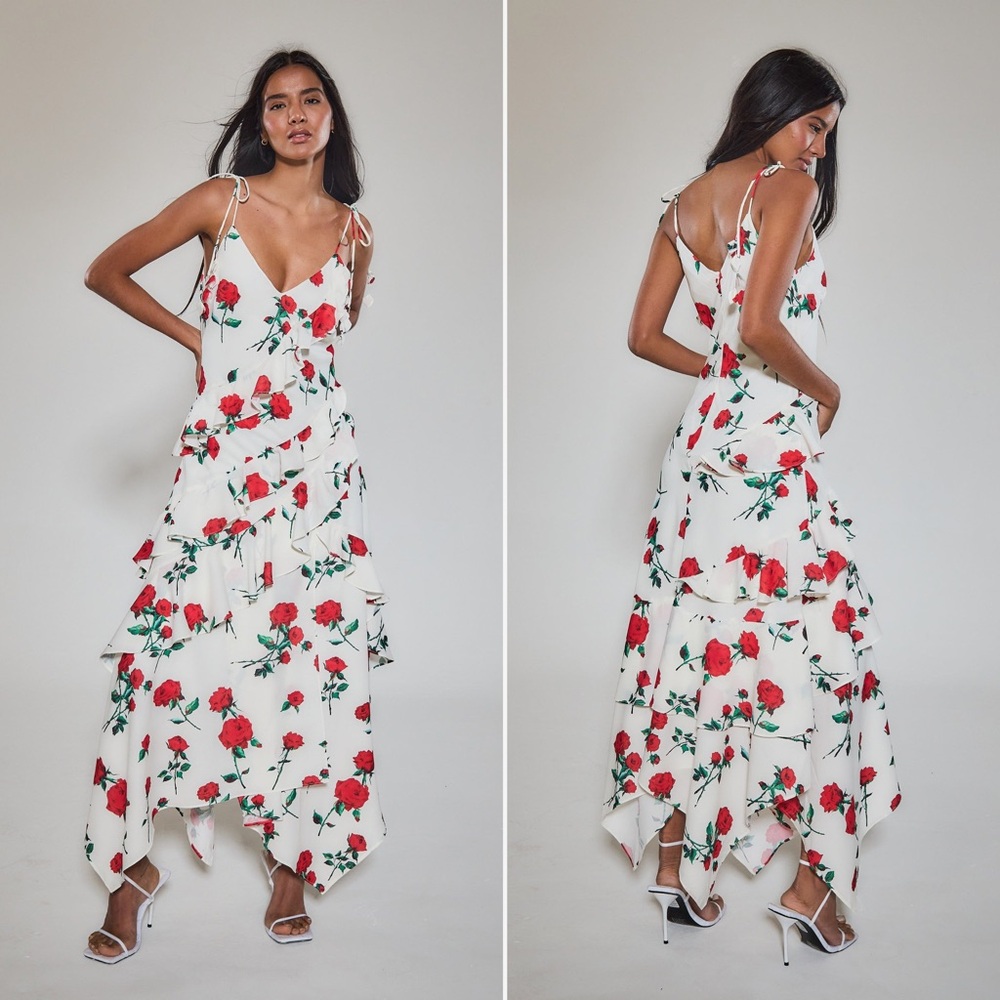 NWT | Rare London | Rose Petal Detail Maxi Dress | Sz 6